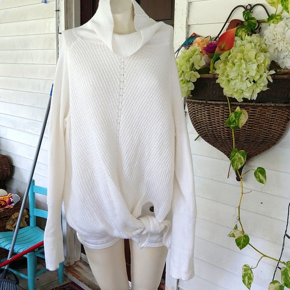 Lauren Conrad big comfy sweater cinched waist oversized Y2k